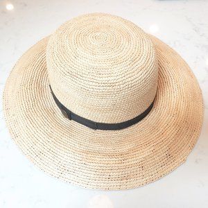 Goorin Bros 100% Toquilla Straw Panama Hat 105-5028 Wide Brim Beige Sz L